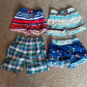 3 2t toddler boy swim trunks & 1 pair of shorts bundle
